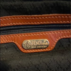 Fendi travel bag stripe leather